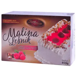 SWEET HOUSE torta malina lešnik 800g slide slika