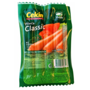 Viršle CEKIN pileća hrenovka classic 100g slide slika
