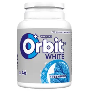 Žvake ORBIT white freshmint bottle 46kom slide slika