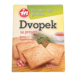 ALEKSANDRIJA bezglutenski dvopek proso 110g slide slika