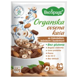 BIO ŠPAJZ organska ovsena kaša čokolada lešnik badem 60g slide slika