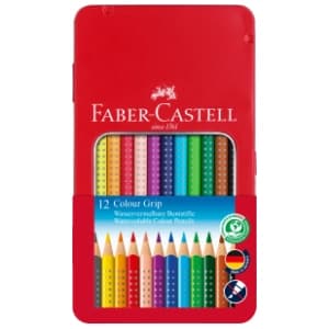 Drvene boje FABER CASTELL grip metalna kutija 12kom slide slika