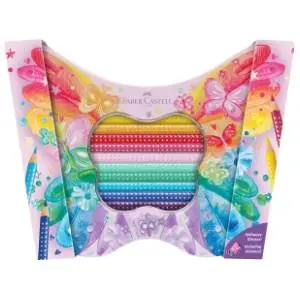 Drvene boje FABER CASTELL grip sparkle metalna kutija 20kom slide slika