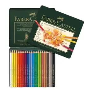 Drvene boje FABER CASTELL polychromos metalna kutija 24kom slide slika