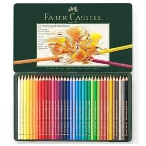 Drvene boje FABER CASTELL polychromos metalna kutija 36kom slide slika