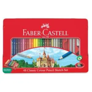 Drvene boje FABER CASTELL metalna kutija 48kom slide slika