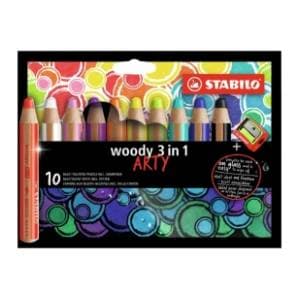 Drvene boje STABILO woody arty set 3u1 10kom + zarezač slide slika