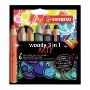Drvene boje STABILO woody arty set 3u1 6kom + zarezač slide slika