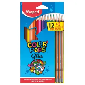 Drvene bojice MAPED color peps set 12+3 gratis slide slika