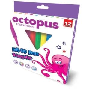 Flomasteri OCTOPUS unl triangular vodoperiv 12kom slide slika