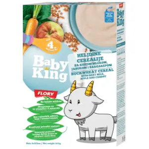 FLORY Baby king heljdine cerealije sa kozijm mlekom jabukom i šargarepom 200g slide slika