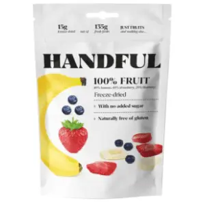 Liofilizovani mix HANDFUL banana jagoda borovnica 15g slide slika