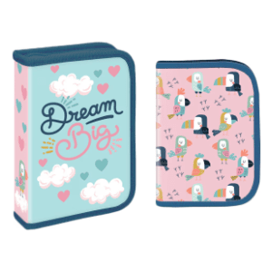Jednodelna pernica sa dva flepa S-COOL Dream big puna slide slika