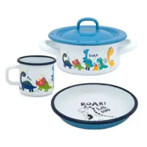 metalac-deciji-set-3u1-dinosaurus-plitka-serpa-tanjir-lonce