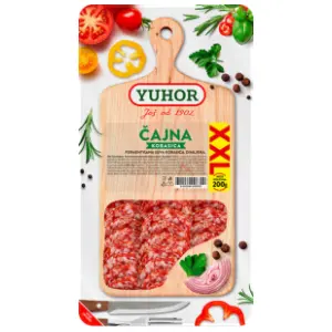 Yuhor čajna kobasica slajs XXL 200g slide slika