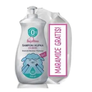 BECOLLINO 2u1 kupka i šampon za bebe 500ml + vlažne maramice 60kom gratis slide slika