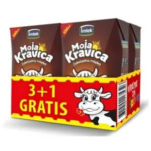 Čokoladno mleko MOJA KRAVICA 1% 250ml 3+1gratis slide slika