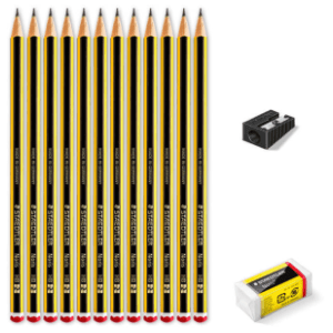Grafitne olovke Noris STAEDTLER 12kom plus gumica i zarezač gratis slide slika