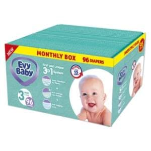 EVY BABY pelene box 3u1 sistem 3 midi 96kom slide slika