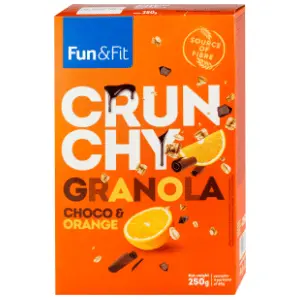 FUN&FIT granola crunchy choco orange 250g slide slika