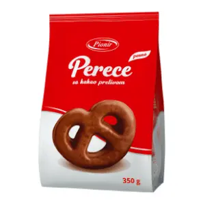 Čajne perece PIONIR prelivene čokoladom 350g slide slika