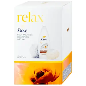 DOVE set Relax (gel za tuširanje, sapun i pufna) slide slika