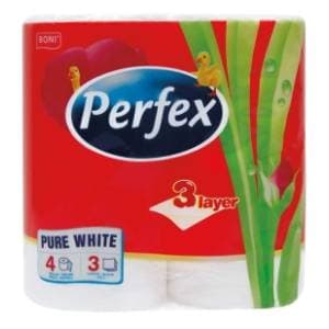 Toalet papir PERFEX pure white 3sloja 4kom slide slika