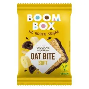 BOOM BOX ovsena pločica banana tamna čokolada 20g slide slika