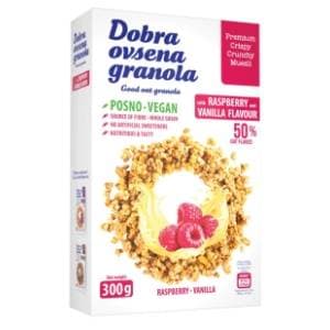 DOBRA OVSENA granola malina vanila 30g slide slika