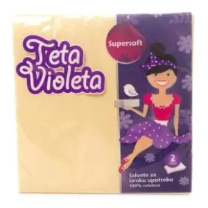Salvete VIOLETA Super soft bež 2sloja 25kom slide slika