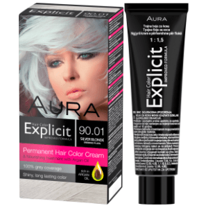 AURA Explicit farba za kosu 90.01 srebrno plava slide slika