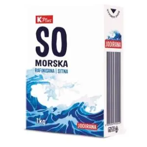 Morska so K PLUS rafinisana sitna jodirana 1kg slide slika