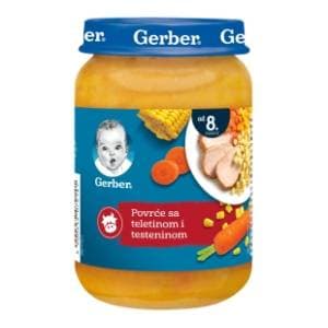 GERBER kašica povrće sa teletinom i testeninom 190g slide slika