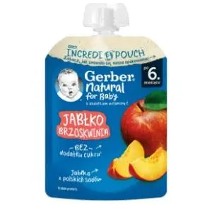 GERBER voćni pire jabuka i breskva 80g slide slika