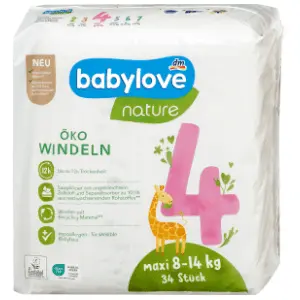 BABYLOVE pelene nature 4 maxi 34kom slide slika