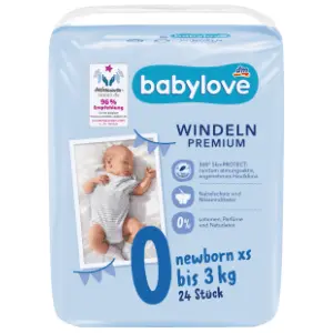 BABYLOVE pelene newborn 0 XS 24kom slide slika