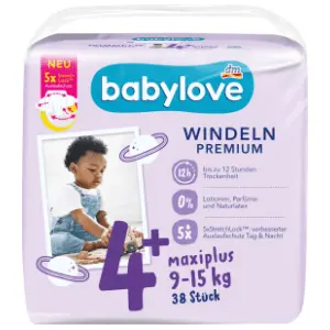 BABYLOVE pelene premium 4+ maxiplus 38kom slide slika