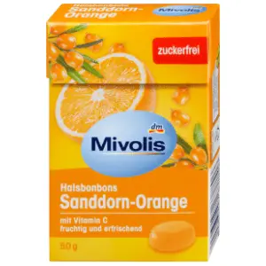Bombone za grlo MIVOLIS pasji trn i pomorandža 50g slide slika