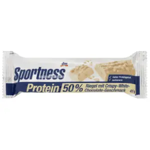 Energetska štanglica SPORTNESS 50% proteina bela čokolada 45g slide slika