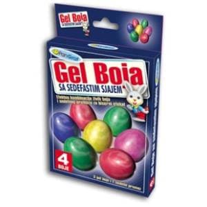 Gel boja za jaja sa sedefastim sjajem PANGRAF 4kom + rukavice slide slika