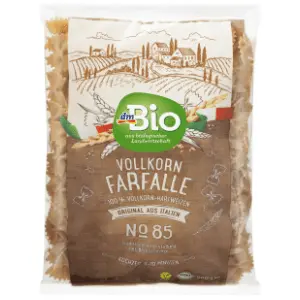 Integralna testenina DM BIO Farfalle mašnice 500g slide slika
