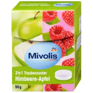 Komprimati MIVOLIS grožđani šećer malina i jabuka 50g slide slika