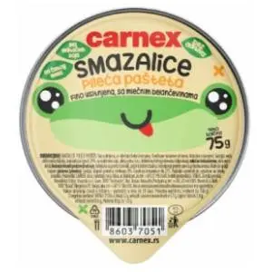 Pašteta CARNEX Smazalice pileća 75g slide slika