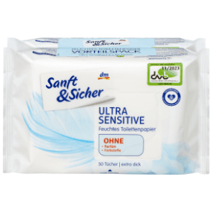 Vlažni toalet papir SANFT&SICHER ultra sensitive 2x50kom slide slika