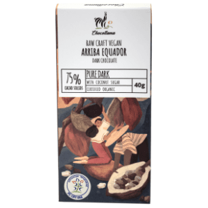 Čokolada CHOCOLLAMA Arriba equador crna 75% kakao 40g slide slika