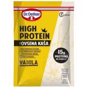 DR. OETKER ovsena kaša high protein vanila 64g slide slika