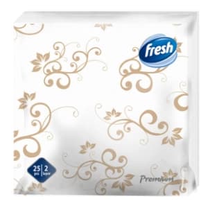 Salvete FRESH Premium dekor bele 2sloja 25kom slide slika