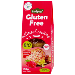 BIO ŠPAJZ ovseni keks malina i vanila bez glutena 100g slide slika