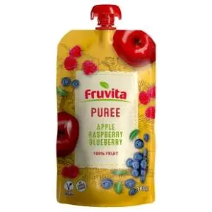 FRUVITA voćni pire jabuka malina borovnica 180g slide slika
