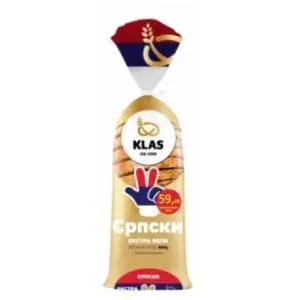 Hleb KLAS Srpski extra beli rezani 500G slide slika
